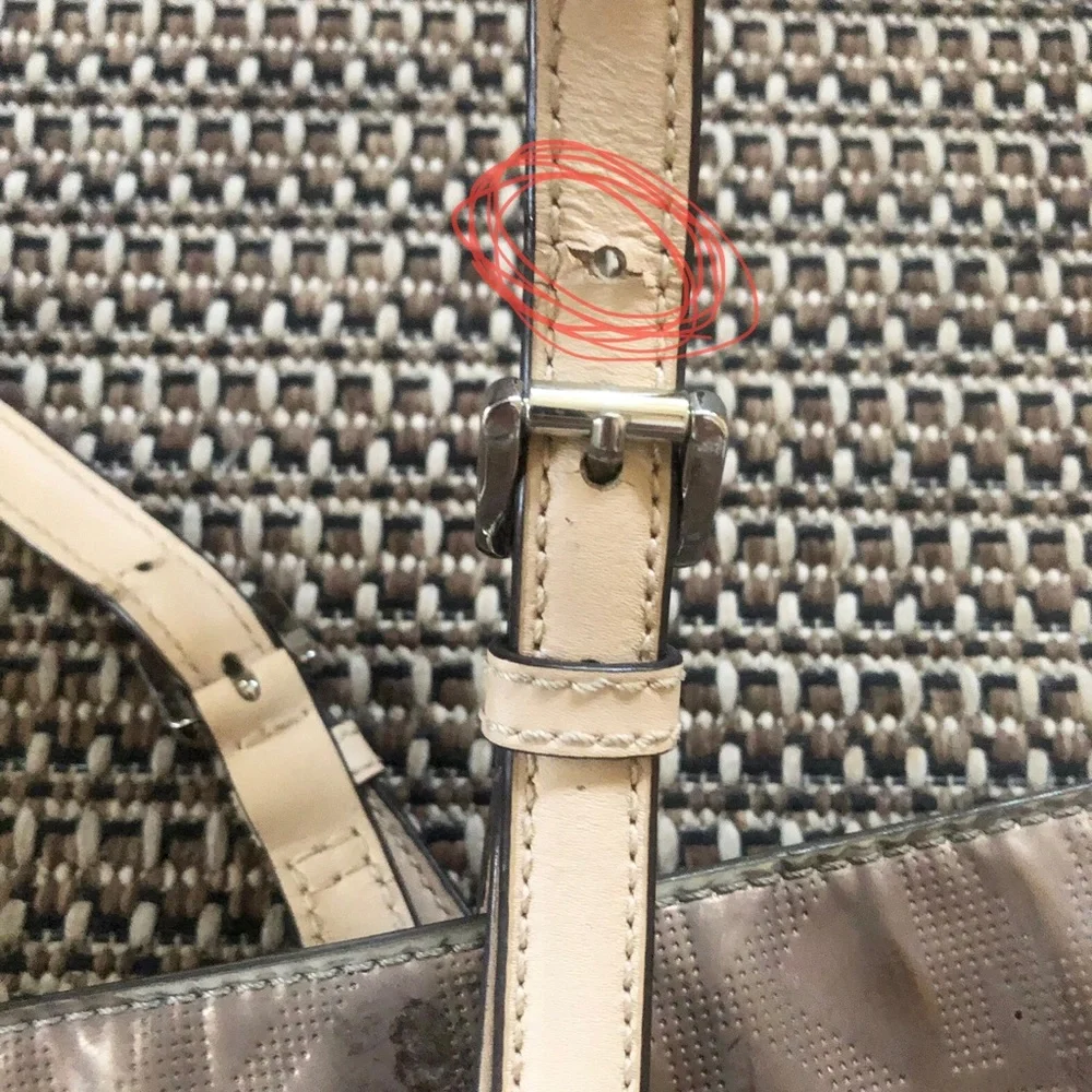 🟤Michael Kors MK Metallic Brown Shiny Tote Grab Handbag Purse w/Leather Straps